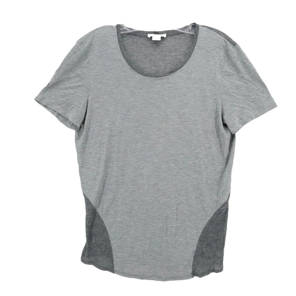 Helmut Lang Gray Colorblock Tee Top Micro Modal S… - image 1